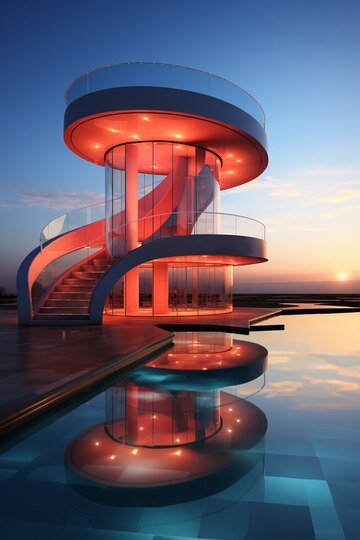 colorful futuristic home. 